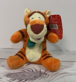 Disney Tigger Plush 6" Winnie The Pooh w/Green Scarf Winter Stuffed Animal Toy